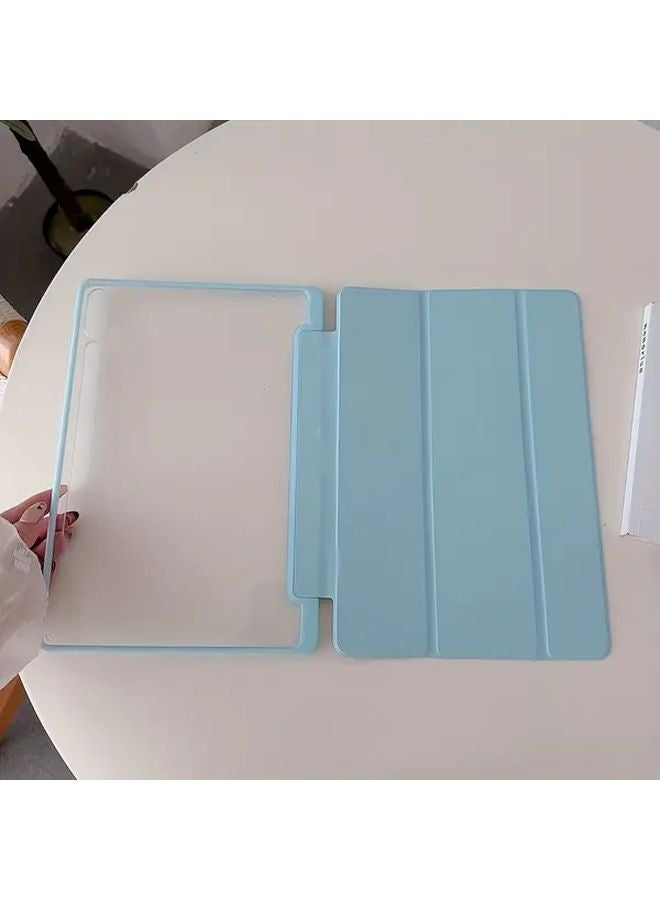 غلاف واقي لجهاز Galaxy Tab S10 Plus وS9 Plus مقاس 12.4 بوصة، أسود شفاف مع حامل ثلاثي الطيات - Image 4